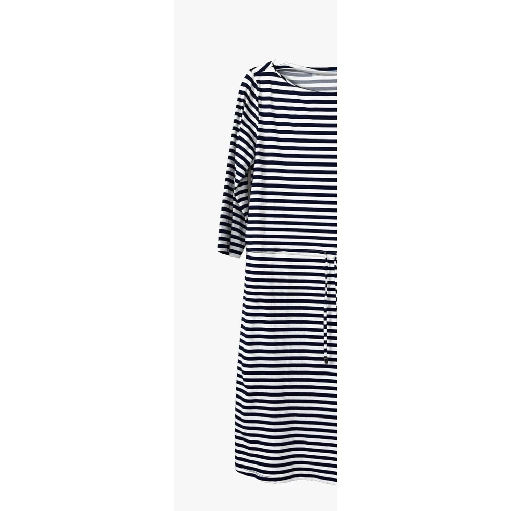 J McLaughlin Women Large Dress Catalina Cloth Striped Boat Neck 3/4 Sleeve Coast